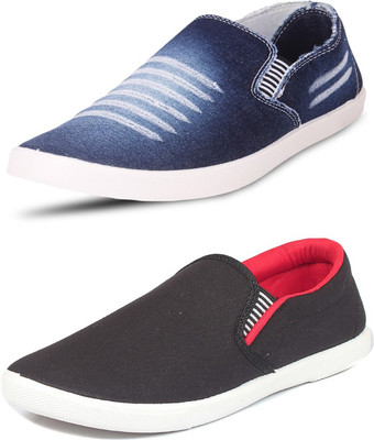 

Trenqs Slip On Sneakers For Men(Multicolor, Blue