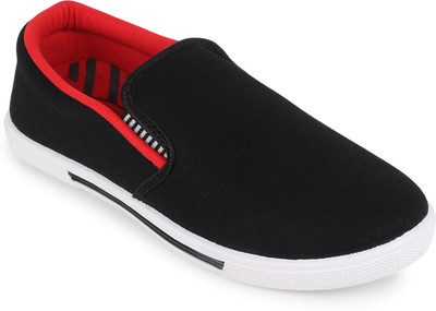 Scantia 060-A03 Slip On Sneakers For Men(Black, Red