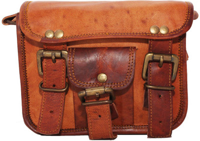 The Rajasthali Girls Casual Brown Leatherette Sling Bag