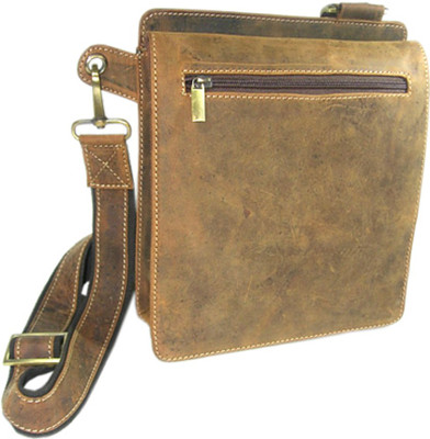 

C & A LEATHER Men & Women Casual Brown Genuine Leather Messenger Bag