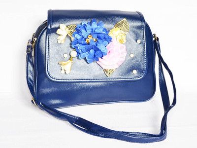 

Generic Women Evening/Party Blue Leatherette Sling Bag