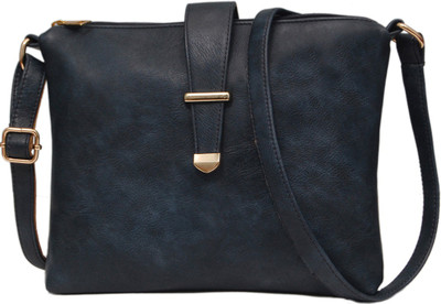 Borse Women Casual Blue Leatherette Sling Bag