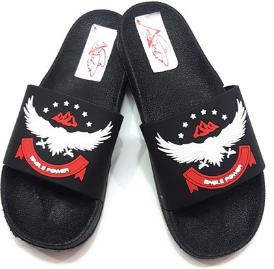 

Angel Fashion Angel Fashion Eagle-Power Slipper Slides for Men Slides, Black