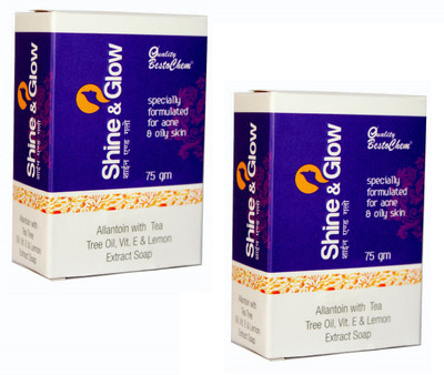 

Shine & Glow Soap with Tea Tree Oil, Vit. E & Lemon Specially For Acne and oily Skin(150 g, Pack of 2)