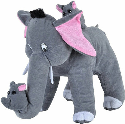 

ladoo gopal & sons Soft Toy Elephant Toy 38 cm (Medium, Black/White) - 38 cm(Grey)