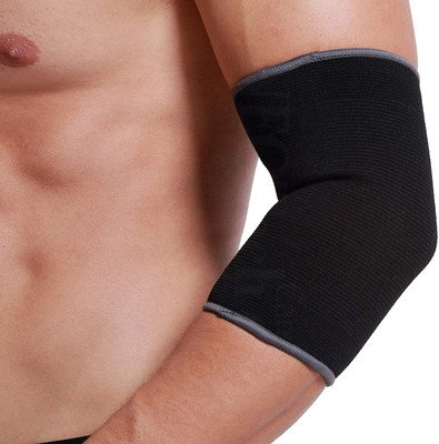 QUINERGYS Elbow Support Sleeve - Light, Elastic & Breathable Fabric Elbow Support(Black, Taupe black