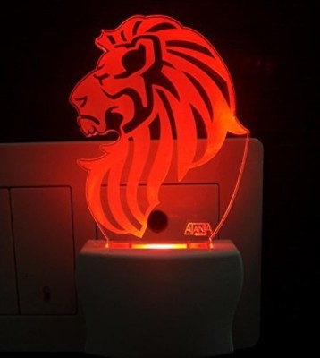 AJANTA Lion (Code - 2054) 3d Night Lamp(4 cm, Multicolor)