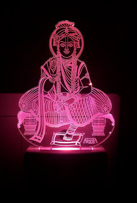 AJANTA Swaminarayan (Code -2002) 3d Night Lamp(4 cm, Multicolor)