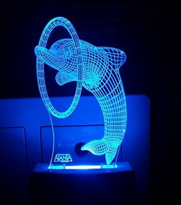 AJANTA Fish (Code - 2036) 3d Night Lamp(4 cm, Multicolor)