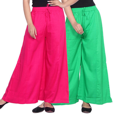 Aawari Regular Fit Women Green, Pink Trousers