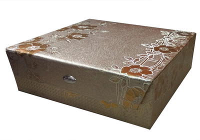 

STYLERA Wooden Bangle Jewellery Imitation Storage Square Floral Box 3 Rod, Gold Jewellery Vanity Box(Golden)