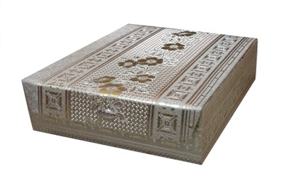 

QTM Wooden Bangle Jewellery Imitation Storage Floral Box 4 Rod, Gold Jewellery Vanity Box(Golden)