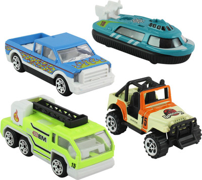 

DealBindaas Transport Service Set of 4 Pcs | Ship | Speical Vehicle | Jeep | Car | Scale 1:64 | Kids Gift Toy | Dinky Model | Metal And Plastic Body(Green)