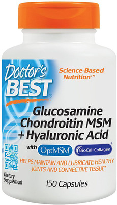 

Doctor's Best Glucosamine Chondroitin MSM + Hyaluronic Acid, 150 Capsules(150 No)