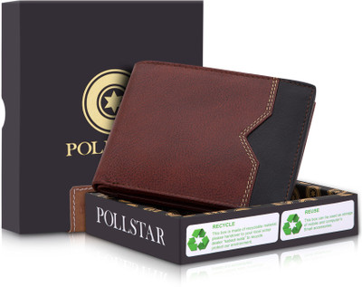 

POLLSTAR Men Brown Genuine Leather Wallet(3 Card Slots)