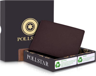 

POLLSTAR Men Brown Genuine Leather Wallet(4 Card Slots)