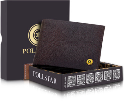 

POLLSTAR Men Brown Genuine Leather Wallet(7 Card Slots)
