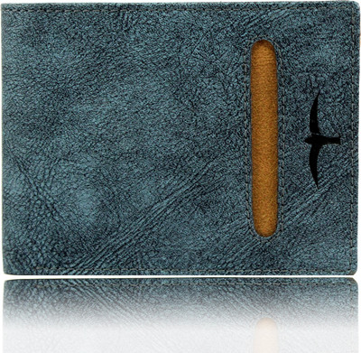 

BULLFINCH Men Casual Blue Genuine Leather Wallet(12 Card Slots)