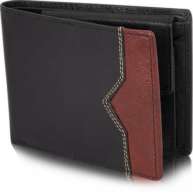 

POLLSTAR Men Black Genuine Leather Wallet(3 Card Slots)