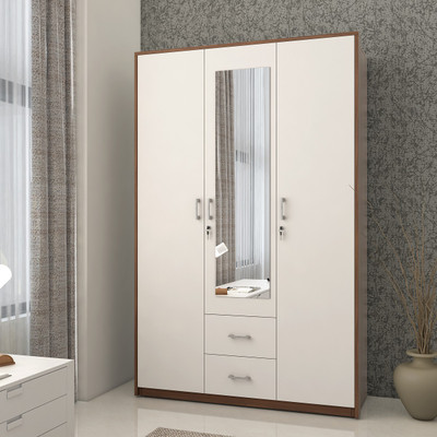 Buy Godrej Interio Chocolate 4 Door Wardrobe With Mirror Matte