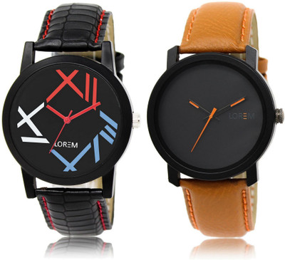 

LOREM LR12-20 Stylish Multicolor Round Boy's Leather Watch - For Men