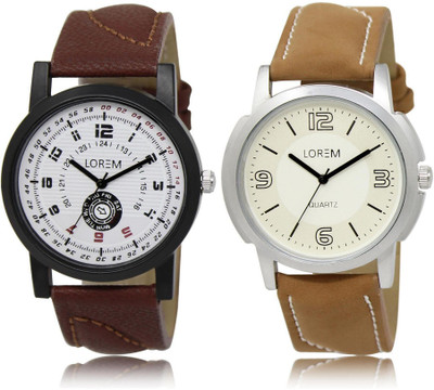 

LOREM LR11-16 Stylish Multicolor Round Boy's Leather Watch - For Men