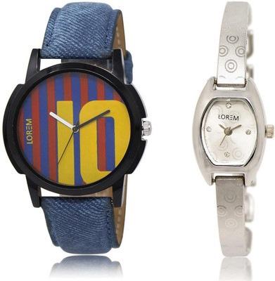 

LOREM LR10-219 Stylish Multicolor Contemporary & Round Boy's & Girl's Metal Bracelet & Leather Watch - For Men & Women