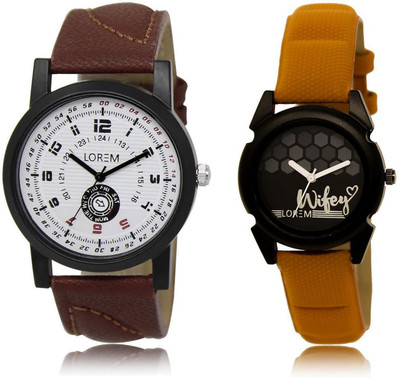 

LOREM LR11-235 Stylish Multicolor Round Boy's & Girl's Leather Watch - For Men & Women