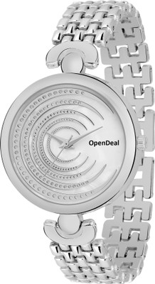 

OpenDeal New Stylish Designer Rainbow Color Marbel Dial Silver Strap Watch For Girls & Women Watch - For Girls