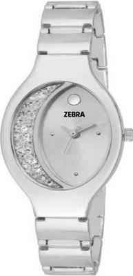 

Zebra Silver Dial Movable Diamond Party-Wedding Style Bracelate beautiful Watch For Girls & Women Watch - For Women