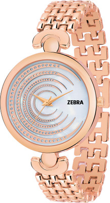 

Zebra New Arrival Stylish Rainbow Colored Dial RoseGold Strap Watch For Girls & Women Watch - For Women