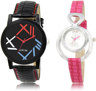 

LOREM LR12-205 Stylish Multicolor Round Boy's & Girl's Leather Watch - For Men & Women