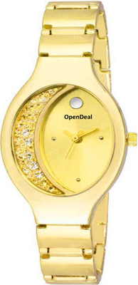 

OpenDeal New Stylish Dresigner Movable Diamond Gold Dial Gold Strap Watch For Girls & Women Watch - For Girls