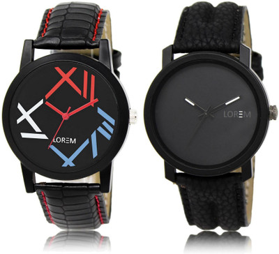 

LOREM LR12-21 Stylish Multicolor Round Boy's Leather Watch - For Men