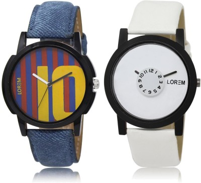 LOREM Multicolor Round Boy's Leather Analog Watch  - For Men & Women
