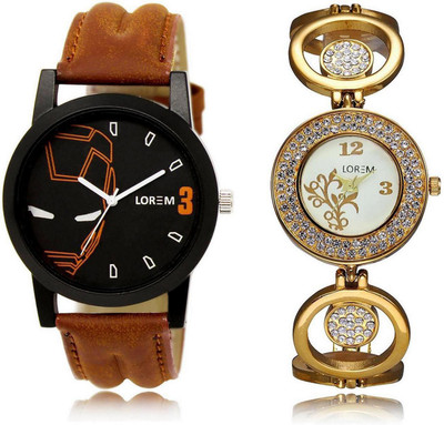 

LOREM LR4-204 Stylish Multicolor Round Boy's & Girl's Metal Bracelet & Leather Watch - For Men & Women