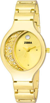 

Zebra Gold Dial Movable Diamond Party-Wedding Style Bracelate beautiful Watch For Girls & Women Watch - For Girls