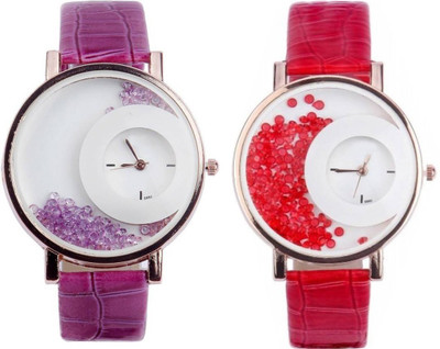 

DURVA RETAIL Stylish Moving Purple And Red Watch Watch - For Girls