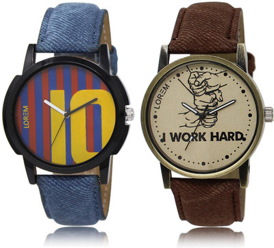 

LOREM LR10-29 Stylish Multicolor Round Boy's Leather Watch - For Men