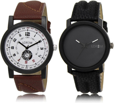 

LOREM LR11-21 Stylish Multicolor Round Boy's Leather Watch - For Men