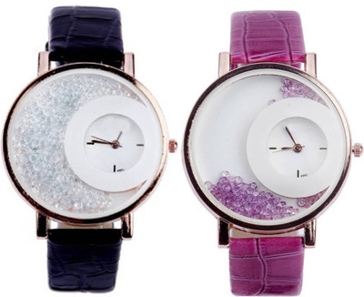 

DURVA RETAIL Stylish Moving Black And Purple Watch Watch - For Girls