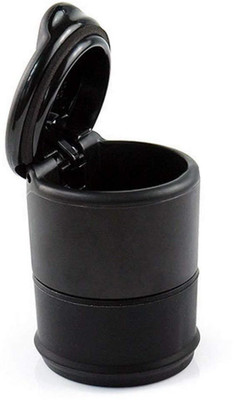RHONNIUM ® LED Cigarette Ashtray Holder Car Auto Portable Smokeless Cup Holder - Café Noir Black Plastic, PTFE (Non-stick), Aluminium Ashtray(Pack of 1)