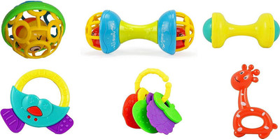 

Unique Ideas 6 Toys - Rattle Toys for Babies, Infants and Toddlers - BPA Free - Non Toxic Rattle(Multicolor)