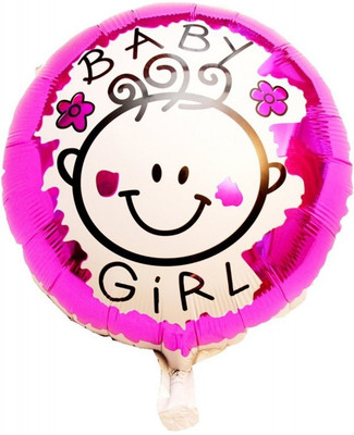

Theme My Party Printed Baby Girl Round Shaped Foil Balloon - Pink Balloon(Multicolor, Pack of 1)