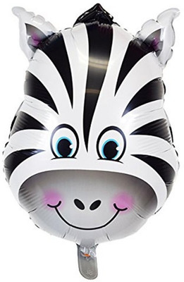 

Theme My Party Solid Zebra Animal Happy Birthday Party Foil Balloons/Theme Party for kids Balloon(Multicolor, Pack of 1)