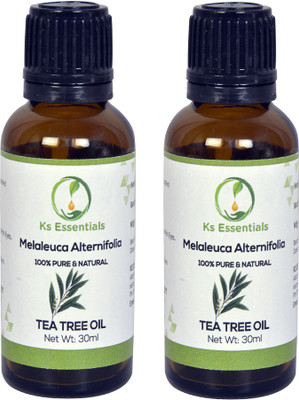 

Ks Essentials Pure Tea Tree Oil (Melaleuca alternifolia) Pack of 2 (30ml) Each(30 ml)