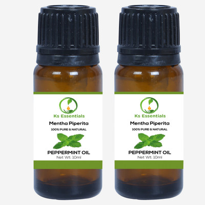 

Ks Essentials 100% Pure & Natural Peppermint Oil ( Mentha Piperita ) Pack Of 2 ( 10ml ) Each(10 ml)
