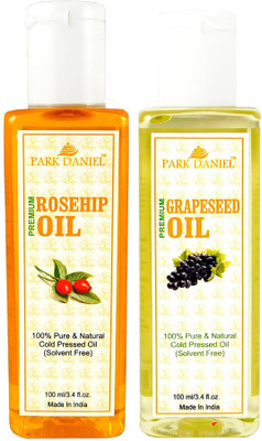 

Park Daniel Organic Rosehip oil and Grapeseed oil - Natural & Undiluted combo of 2 bottles of 100 ml (200ml)(300 ml)
