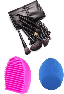

Royalkart 24 Pcs Set Professional Makeup Brush With Makeup Brush With Makeup Brush Egg And Miracle Makeup Sponge(Pack of 26)