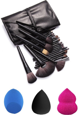 

Royalkart 24 Pcs Set Professional Makeup Brush with 3 Pcs Makeup Miracle Sponge(Pack of 27)